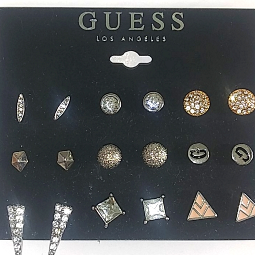 Guess Gold & Silver Tone Stud  Earrings Multi Pack